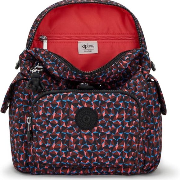 NEW Kipling Women\'s City Pack Mini Backpack Happy Squares Print main image 4